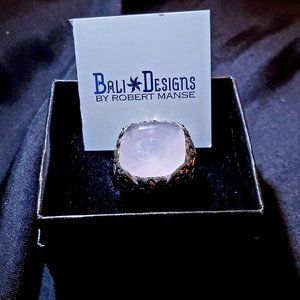 Robert Manse Chalcedony 18K 925 SS Ring Sz 5 3/4